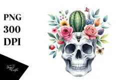 Funny Digital Painting with a Skull, Transparent PNG Product Image 1