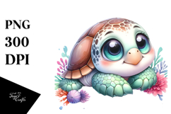 Energetic Cute Turtle, High-Res PNG Product Image 1