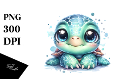 Energetic Cute Turtle, High-Res PNG Product Image 1