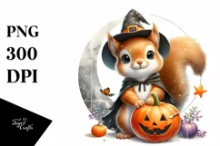 Cute Baby Squirrel Halloween PNG Product Image 1