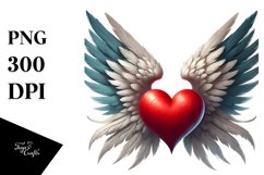Simple Heart with Wings, High-Res PNG Product Image 1