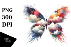 Colorful Butterfly Silhouette PNG Product Image 1