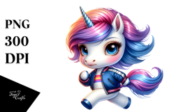 Cute Baby Unicorn with Cool Haircut, PNG Product Image 1