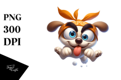 Whimsical Puppy with Bandana, Transparent PNG Product Image 1