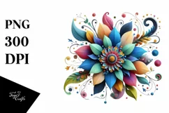 Colorfull Colorfull Flower Watercolor Wimsical Product Image 3