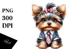 Baby Yorkshire Terrier Watercolor Clipart Product Image 1