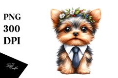 Baby Yorkshire Terrier Watercolor Clipart Product Image 3