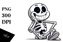 Cartoony Skeleton with Pure Joy, Trending PNG Product Image 1