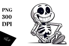 Cartoony Skeleton with Pure Joy, Trending PNG Product Image 1
