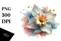 Glossy Daffodil,Watercolor PNG Product Image 3