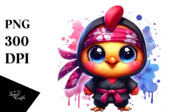 Cute Vibrant Baby Rooster PNG Product Image 1