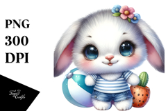 Cute Baby Rabbit for the Beach, Transparent PNG Product Image 1