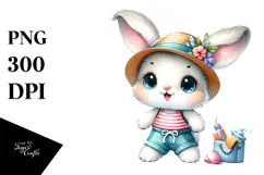 Cute Baby Rabbit for the Beach, Transparent PNG Product Image 1