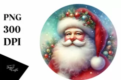 Colorful Vintage Santa, PNG Product Image 1