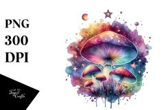 Colorful Magical Mushroom Celestial Clipart Product Image 3