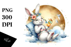 Bunny with Beachwear and Cocktail, High-Res PNG Product Image 1