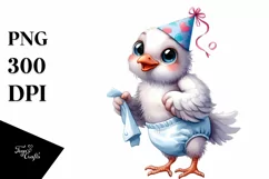 Baby Dove Standing | Watercolor Clipart Product Image 1