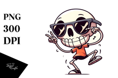Skull with Oversized Sunglasses PNG Product Image 1