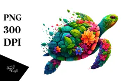 Vibrant Turtle with Abstract Design, 20 oz Tumbler Product Image 1