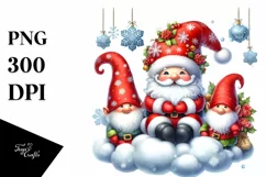 Vintage Santa with Gnomes PNG Product Image 3