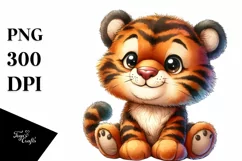 Cute Baby Plush Tiger PNG Product Image 1