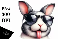 Funny Cute Rabbit Portrait Sunglasses | Clipart Product Image 1