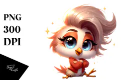 Cartoon Bird with Big Eyes, Transparent PNG Product Image 1