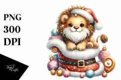 Watercolor Whimsical Cute Lion PNG Product Image 1