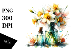 Abstract Bottle with Daffodil Product Image 1