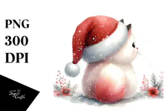Cat with Santa Hat, PNG Product Image 1