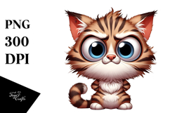Cartoon Kitten with Anthropomorphic Features PNG Product Image 1