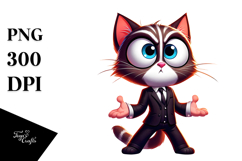 Cartoon Kitten with Anthropomorphic Features PNG Product Image 1