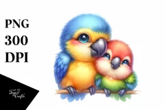 Colorful Baby Macaw Cuddling Carousel | Clipart Product Image 3