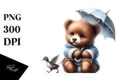 Baby Bear Watercolor PNG Product Image 1