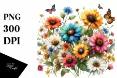 Colorful Sunflower, Transparent PNG Product Image 1
