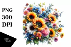 Colorful Sunflower, Transparent PNG Product Image 1