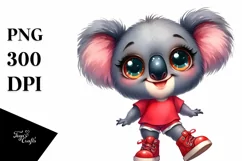 Watercolor Koala Big Eyes with Shoes Smiling. Product Image 3