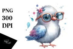 Funny Dove With Sunglasses | Sublimation | Clipart Product Image 1