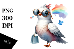 Funny Dove With Sunglasses | Sublimation | Clipart Product Image 1