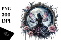 Gothic Fairy on the Moon PNG Product Image 1