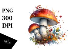 Mushroom,Watercolor PNG Product Image 1