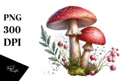 Mushroom,Watercolor PNG Product Image 1