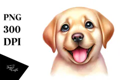 Cute Labrador Retriever Watercolor PNG Product Image 1
