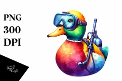 Duck Scuba Helmet Watercolor Sunglasses | Sublimation | Product Image 1