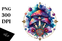 Vibrant Magical Celestial Mushroom Tarot, PNG Product Image 1