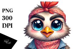 Dramatic Chicken with Bandana, Vibrant PNG Product Image 1