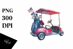 Vintage Vibrant Golf Cart Stars | Clipart Product Image 3