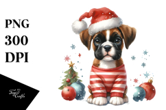 Boxer with Christmas Decorations, PNG Product Image 1