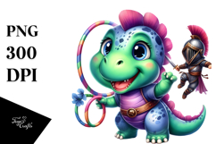 Vibrant Cute Baby Dinosaur PNG Product Image 1