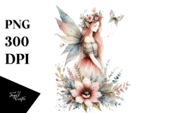 Washed Watercolor Boho Fairy, Transparent PNG Product Image 1